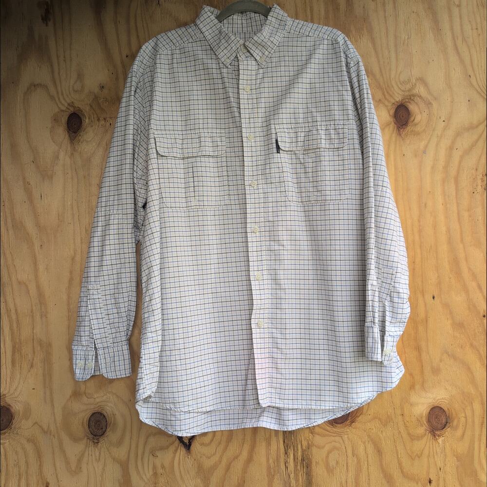 Woolrich Tattersall Flannel Plaid Long Sleeve Button Down Shirt Men's XL
